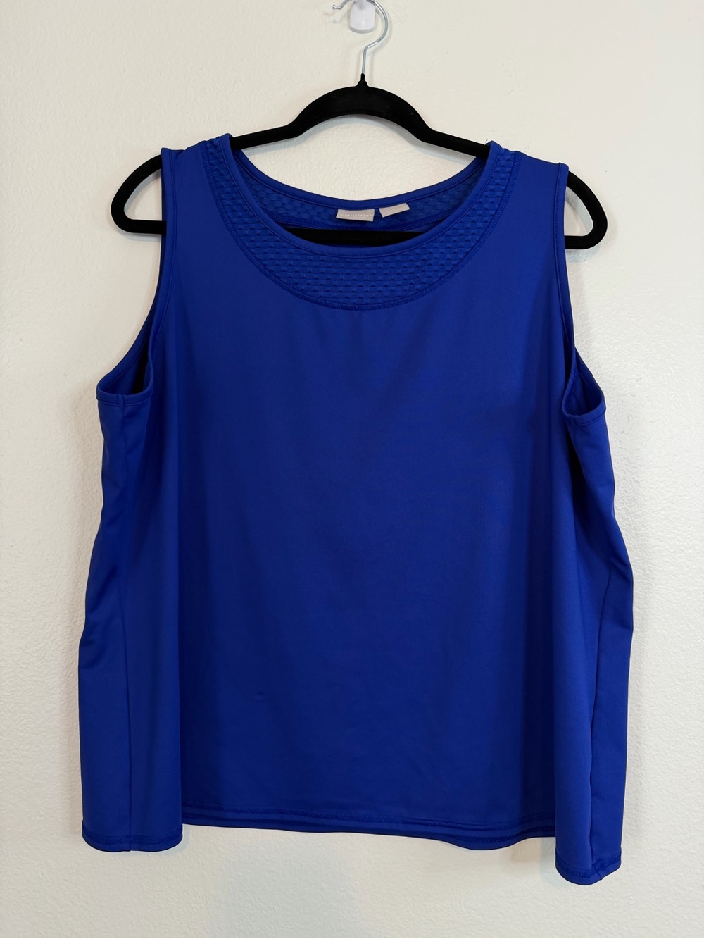 Chico’s Zenergy Sleeveless Tank Size 3 (XL 16/18) Royal Blue Waffle Detail